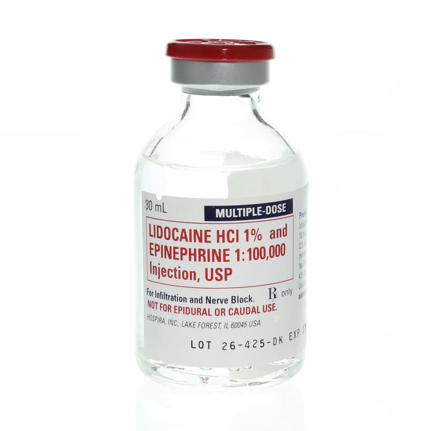 Lidocaine 1% w/Epi 30ml MDV